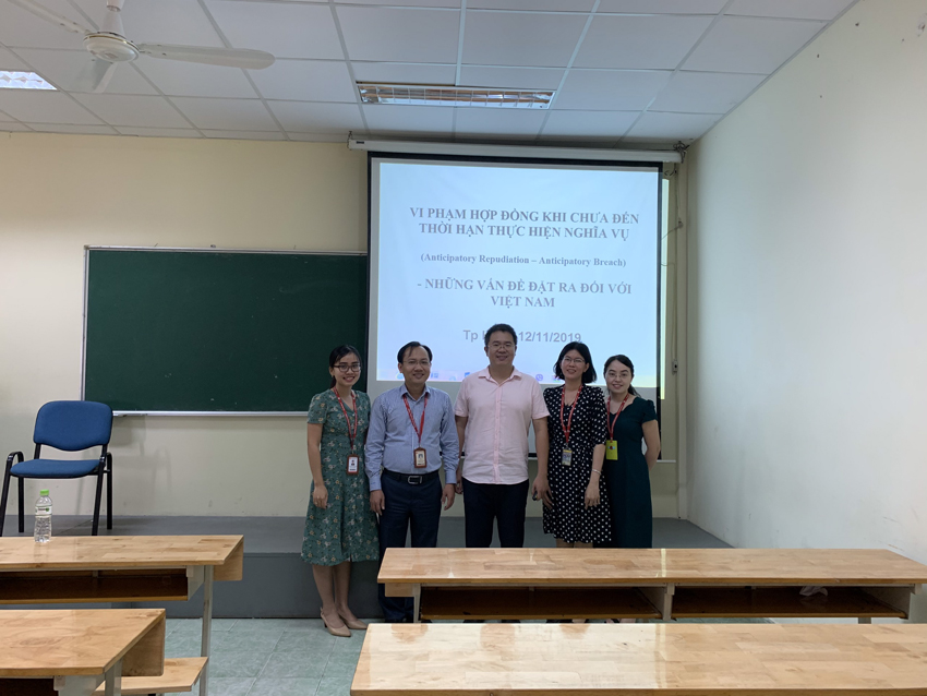 Sinh hoạt chuyên môn Bộ môn Nghiệp vụ: Vi phạm hợp đồng khi chưa đến thời hạn thực hiện nghĩa vụ – Những vấn đề đặt ra đối với Việt Nam