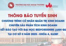 TB tuyển sinh Chương trình Cử nhân QTKD chuyên sâu Phân tích Kinh doanh liên kết đào tạo với Đại học Bedfordshire (Anh Quốc) tại Cơ sở II năm 2025 – Khóa 4, K63BF